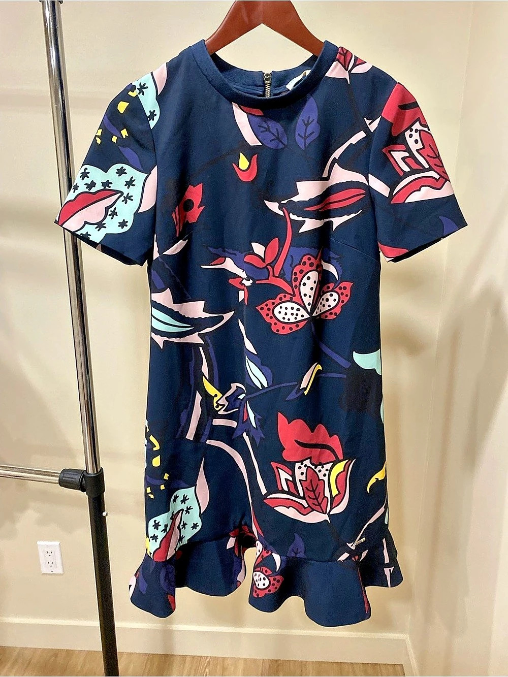 Ted Baker Abstract Mini Dress in Blue
